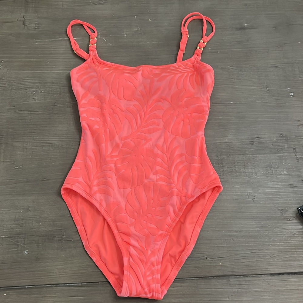 La Blanca One Pieces Island Palm Coral Swimsuit New Tummy Control 50SPF - Picture 4 of 13